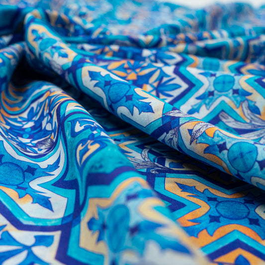 CAPUA BLUE - 1 PC UNSTITCHED